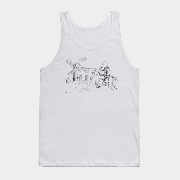 Don Quixote fighting windmills Tank Top by micalef